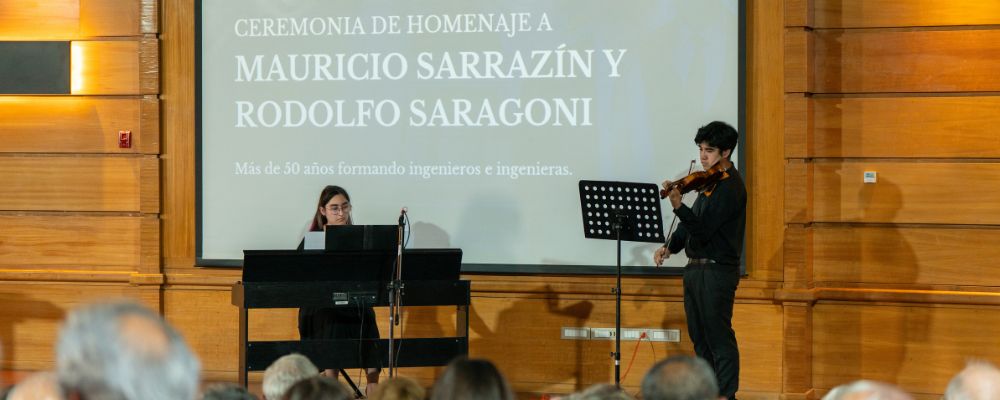 Valentina Alfessi, en piano, y José Manuel Muñoz, en violín. Participantes de la Orquesta Beauchef