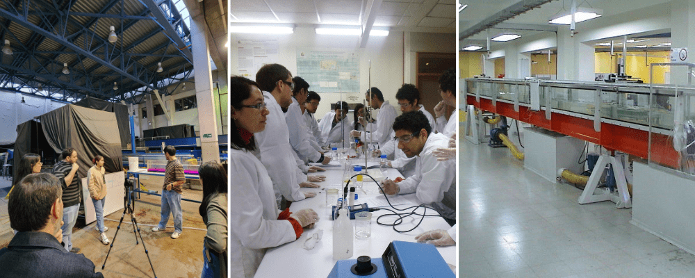Laboratorios de Hidráulica, Calidad de Aguas y Fluidodinámica del Departamento de Ingeniería Civil U de Chile