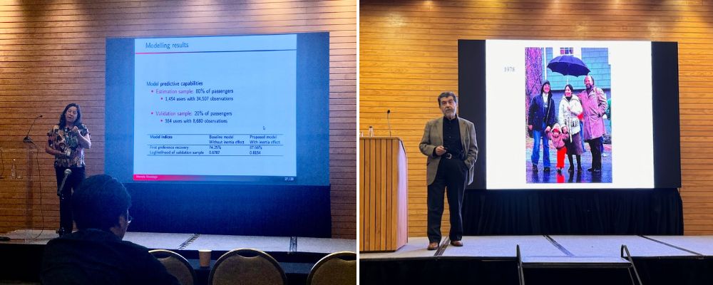Marcela Munizaga y Sergio Jara exponiendo sus investigaciones