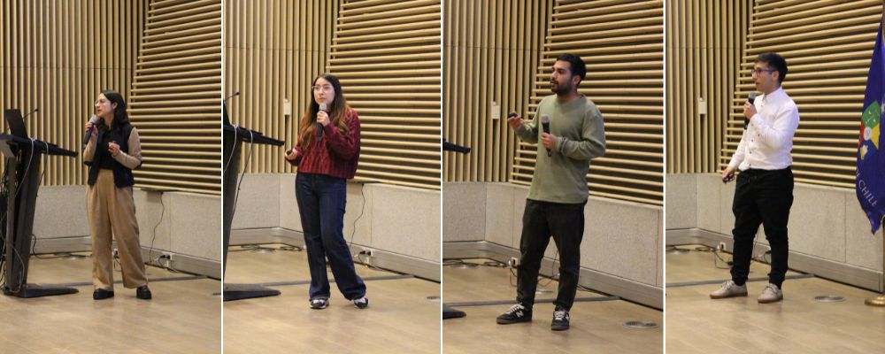 Estudiantes memoristas Melissa Vargas, Catalina Acevedo, Diego Pinto y Alexis González