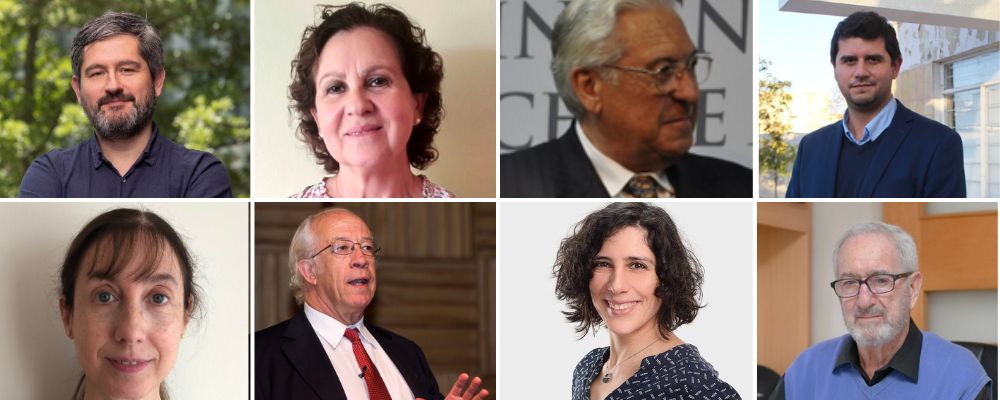 Arriba: Angelo Guevara, Maria Pía Mena, Basilio Espíldora y Cristóbal Pineda. Abajo: Marianne Küpfer, Alfonso Larraín, Marisol Castro y Tomás Guendelman.