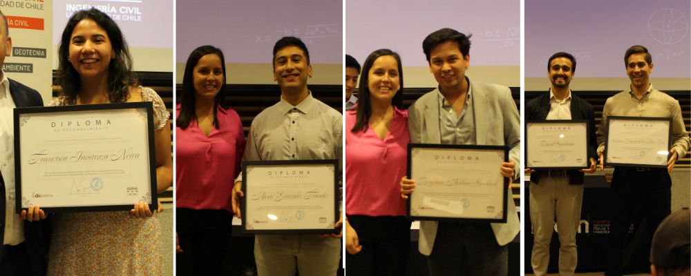 Auxiliares premiados: Francisca Inostroza, Alexis González, Benjamín Arellano, David Sarmiento y Sebastián Gregorio de la Heras