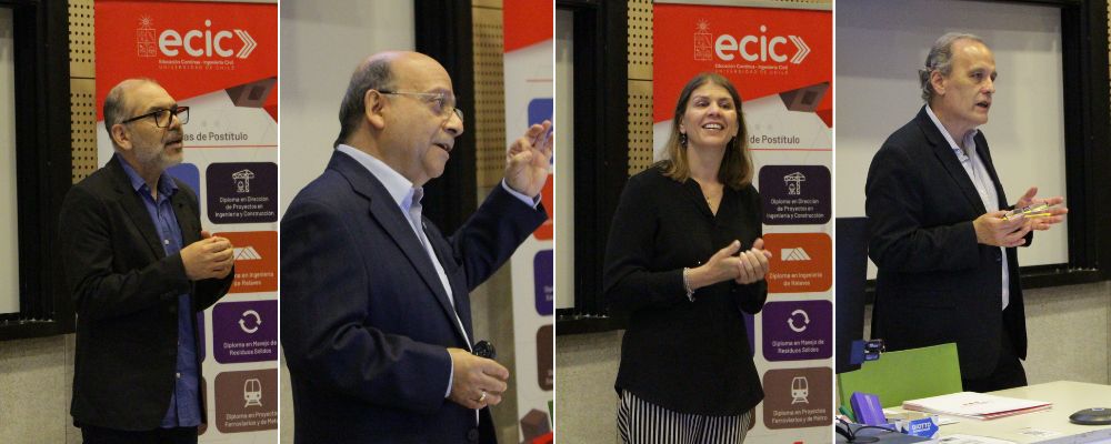 Profesores Juan Felipe Beltrán, Alejandro Polanco, Jennifer Thompson y Juan Carlos Barros.